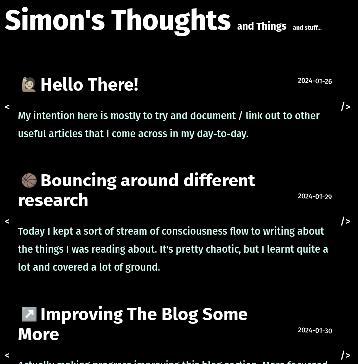 Blog Posts Listed By Date Ascending