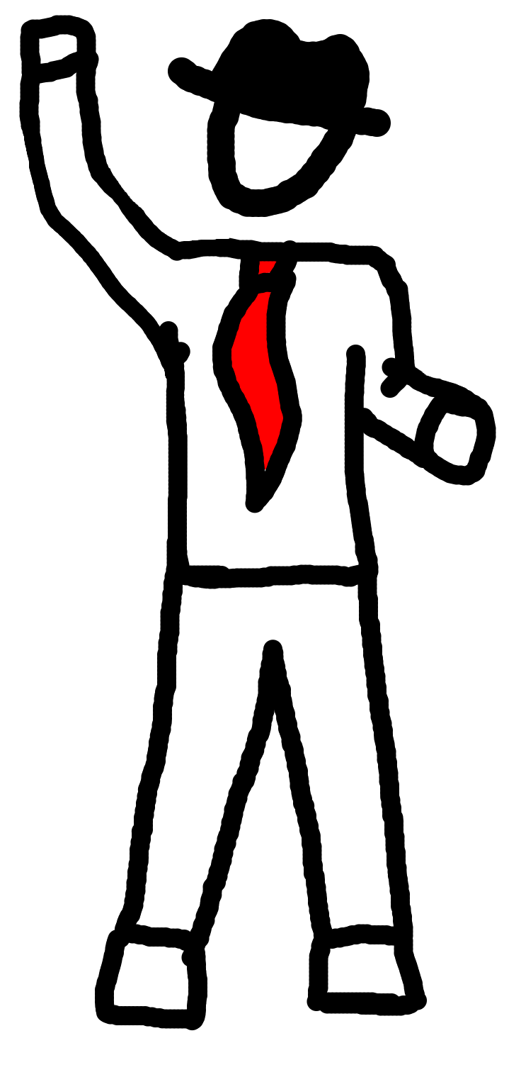 Linework Simon punches the air to really drive this point home.